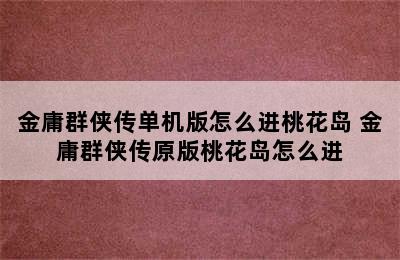 金庸群侠传单机版怎么进桃花岛 金庸群侠传原版桃花岛怎么进